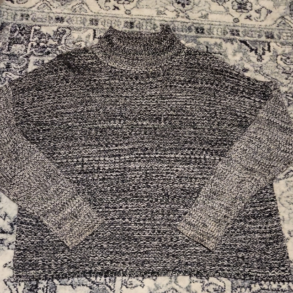 John + Jenn Black and Gray Turtleneck Sweater